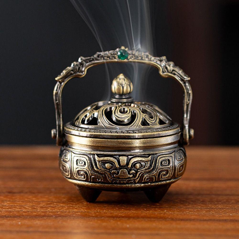 Chinese Style Incense Censer Alloy Fragrance Holder New Incense Burner Desktop Ornament