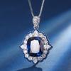 Jewelry Copper Bottom Gold-Plated Simulation Color Treasure Corundum Fat Square Temperament Pendant Set Female 10 * 12