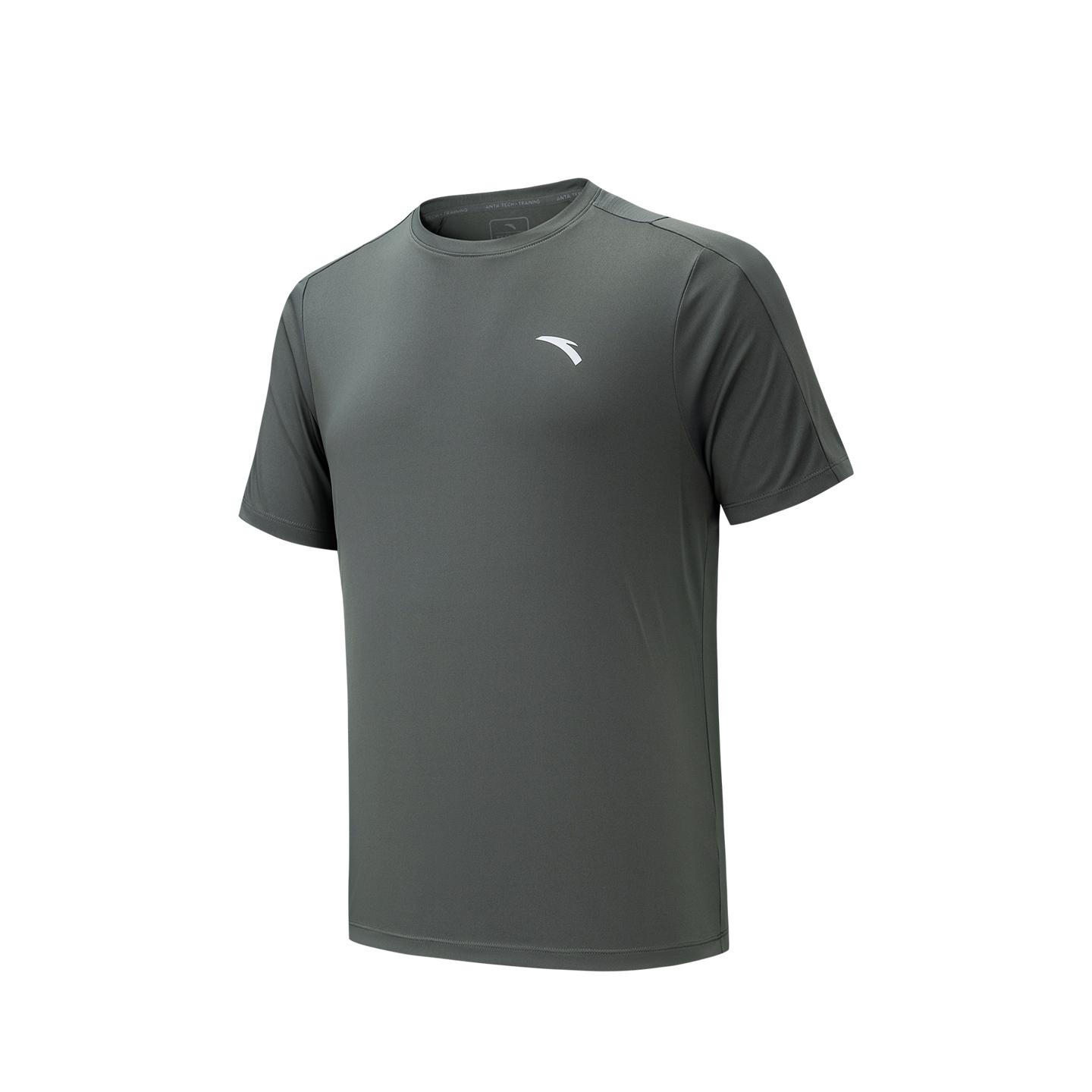 Anta Plain Round Neck Short Sleeve Sports T-Shirt Comfortable Breathable Versatile Running Fitness Basketball Training Simple Men tops 952627103-8 M