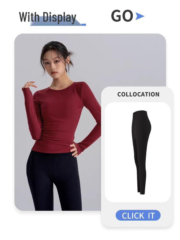 Backless Quick-Dry Slim Fit Long Sleeve Sports Top for Pilates & Yoga (Spring/Autumn)
