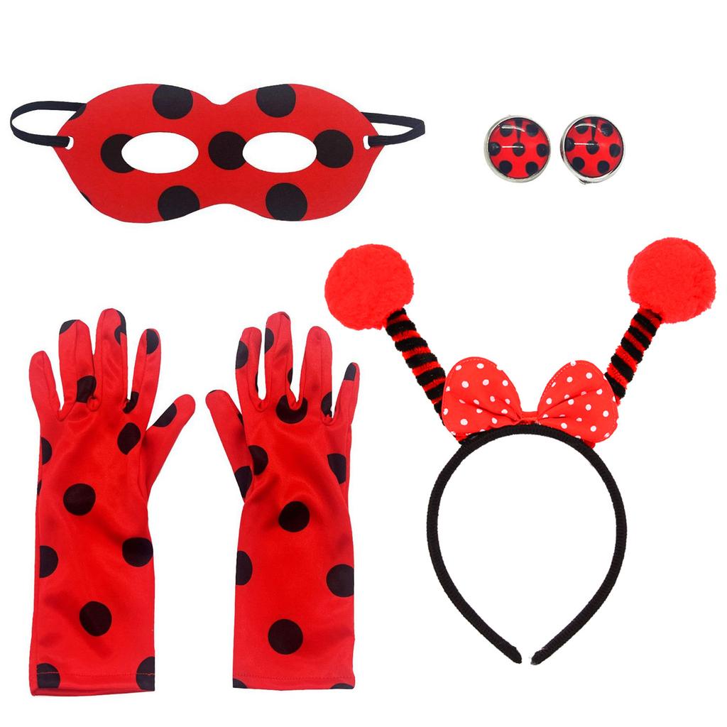 Cross-border Foreign Trade Seven-star Ladybug Jewelry Set Costume Accessories Polka Dots Halloween Cos Dress Up Party Fairy Stick
