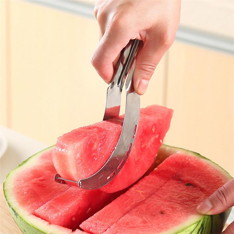 New Stainless Steel Cut Watermelon Cantaloupe Fruit Tools Kitchen Accessories Gadgets Watermelon Spoons Cutter Knife
