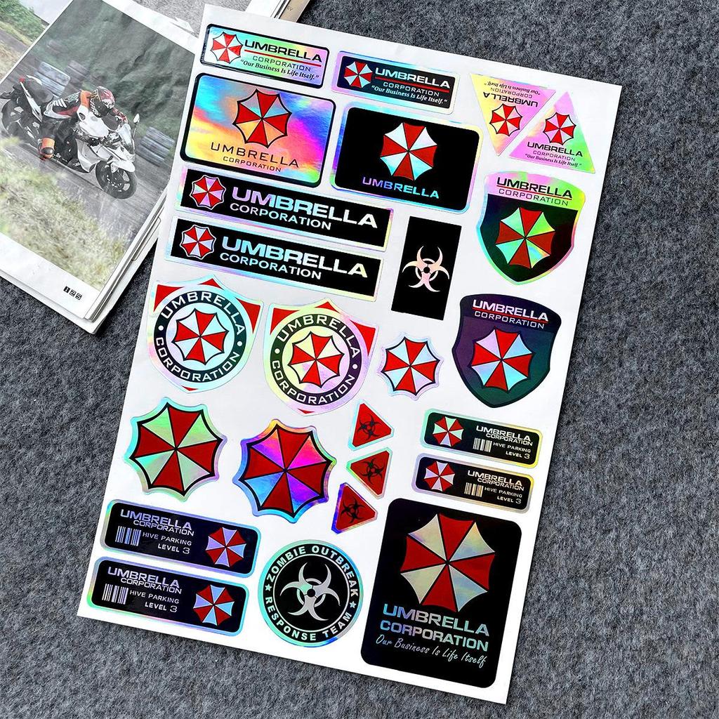 Наклейка на мотоцикл/автомобіль Resident Evil Umbrella: Водонепроникна та міцна наклейка