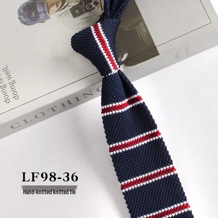 Stylish British Casual Slim Fit Knit Wool Tie, Unisex, 6cm Width.