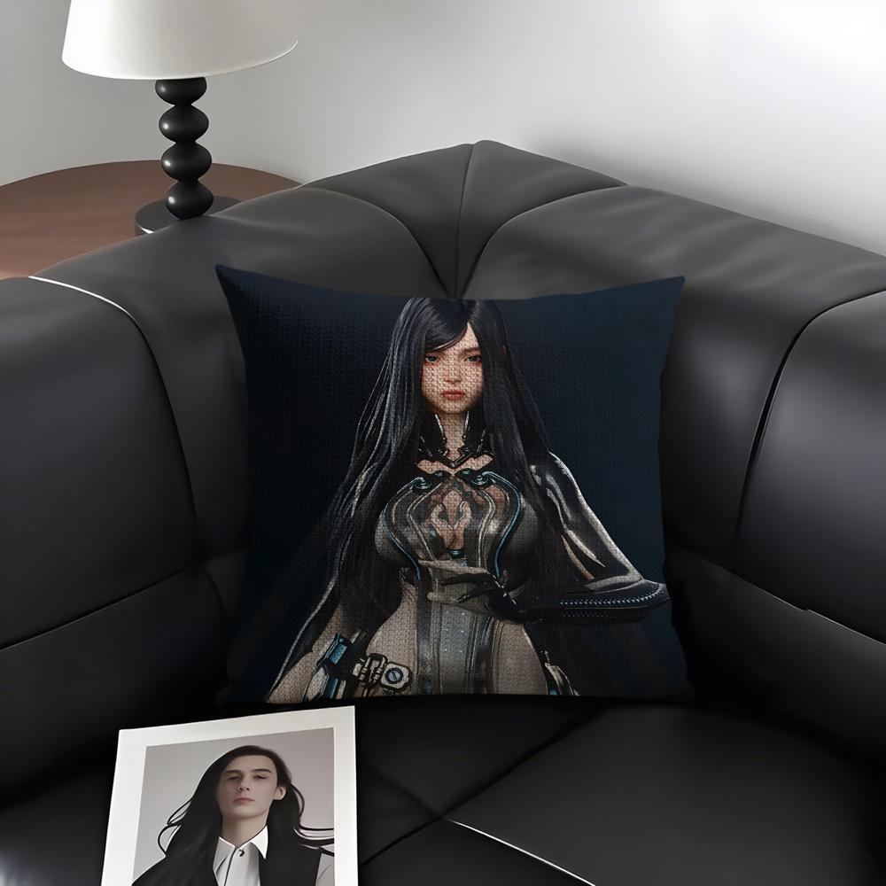 S-Stellar Bladee Game Cushion Cover Natural Linen Organic Fabric Double-Sided Printing Sofa Home Decor Gift Pillow Case