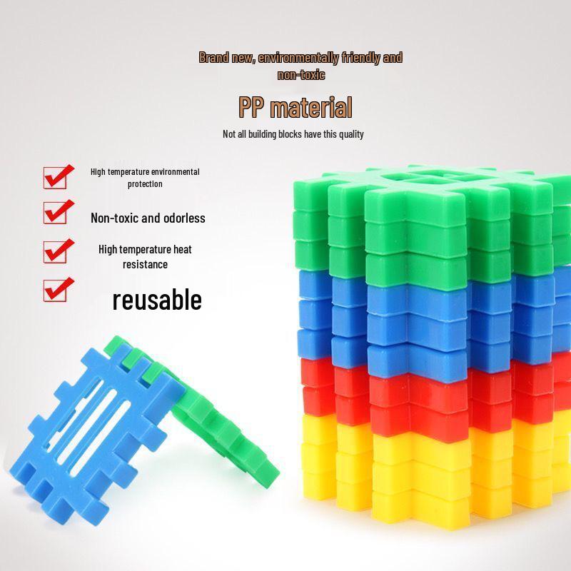 3D House Building Blocks - Large Particle Educational Assembly Toys for Children