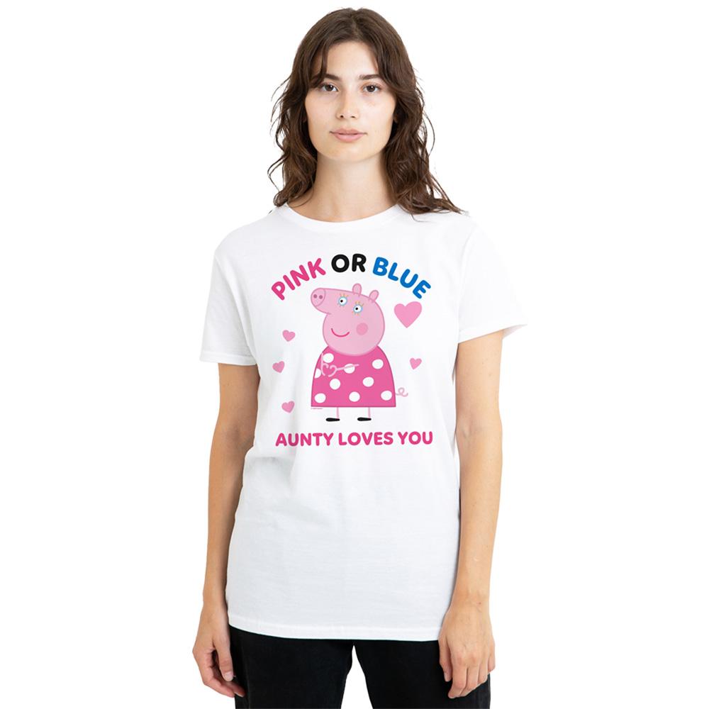 Peppa Pig Womens/Ladies Pink Or Blue Aunty Pig Loves You T-Shirt