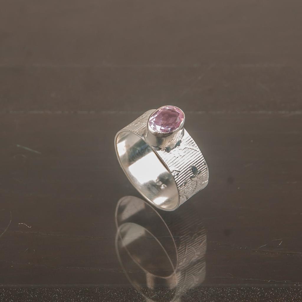 Morganite Gemstone 925 Sterling Silver Jewelry Handcrafted Ring Gift For Mother RR-3-11