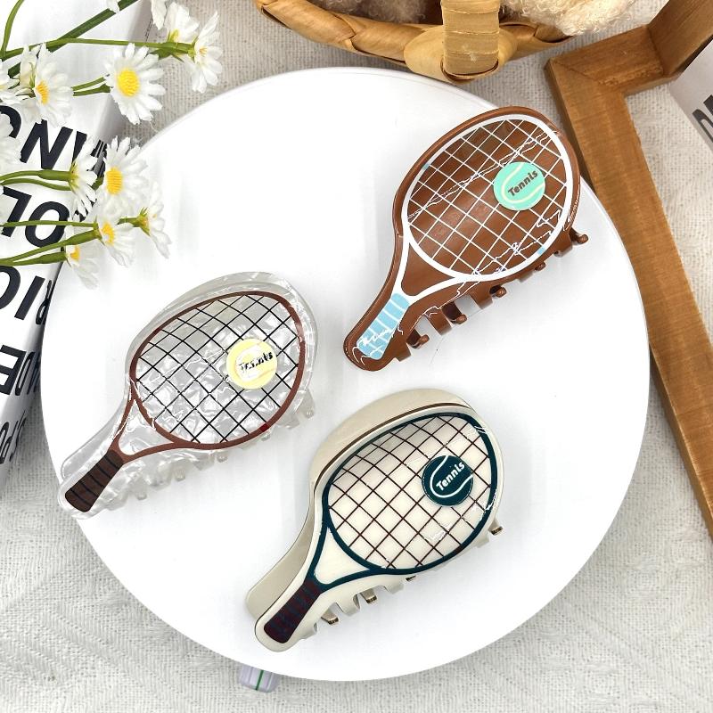 Kreativ Simulations Tennisketsjer Hårklo Eddikesyre Hajklemme Afslappet Hårnål Til Piger Hovedbeklædning Hårtilbehør