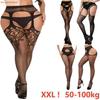 Große Plus-Size-Strumpfhose, Dessous, Damen-Spitzen-Netzstrümpfe, schwarze, sexy Leggings, hochtaillierte Mesh-Strumpfhose für Damen, 5XXXXXL