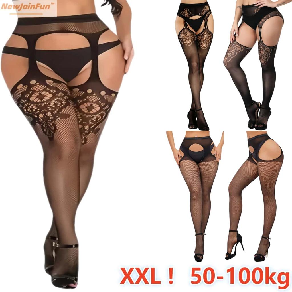 Große Plus-Size-Strumpfhose, Dessous, Damen-Spitzen-Netzstrümpfe, schwarze, sexy Leggings, hochtaillierte Mesh-Strumpfhose für Damen, 5XXXXXL