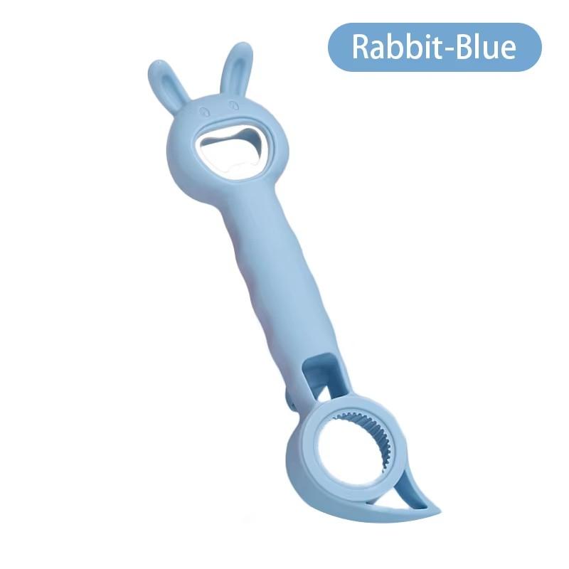 Cute Cartoon Multi Functional Can Opener Kitchen Tool for Beer Whiskey Bottle Caps Jar Lid Opener Stainless Steel PP Ergonomic
