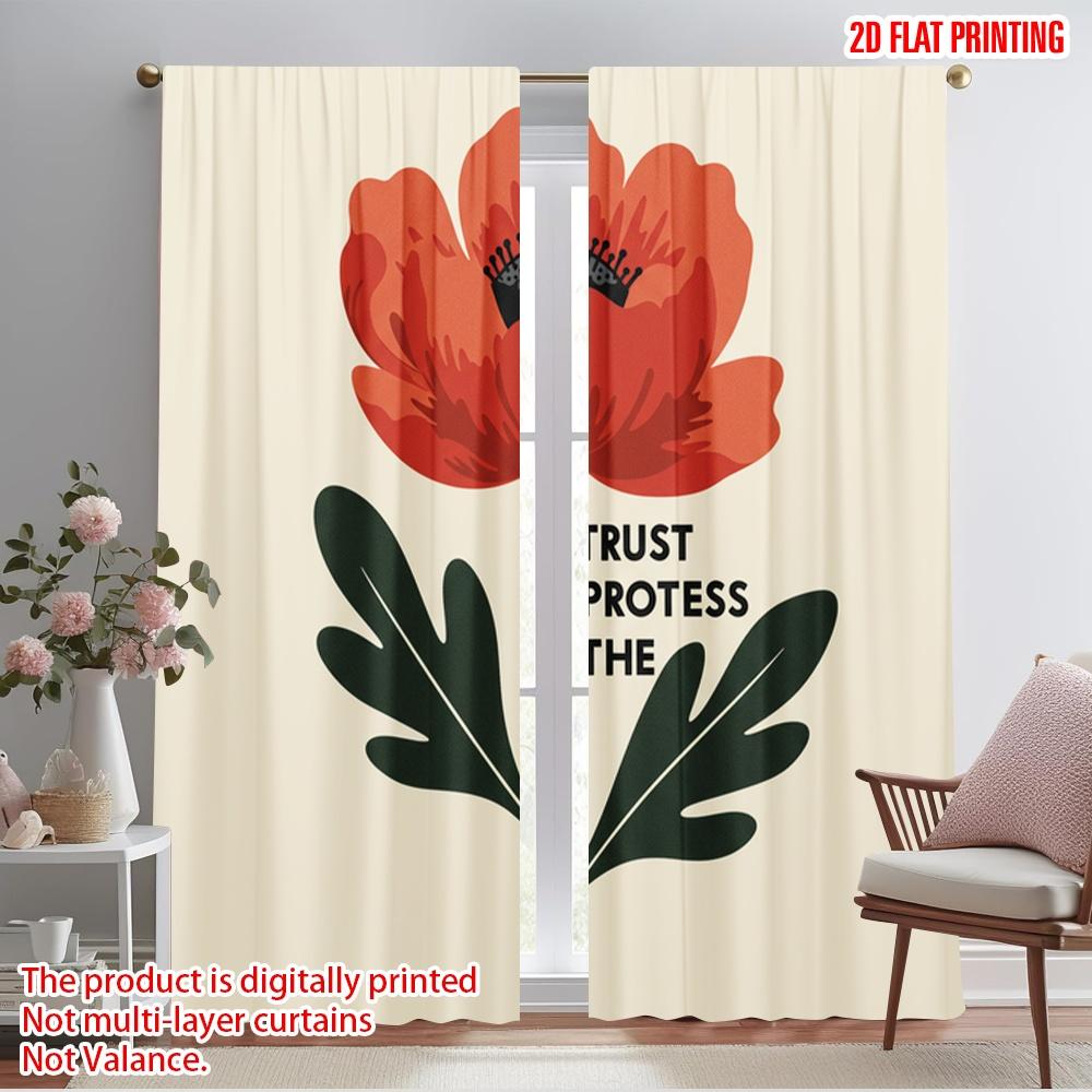 

2pcs 2D flat printing Curtains TRUST THE PROTEST Fabric Without Electricity Party Decorations Perfect for Outdoor Holiday 52.50×116.00 CM 2pcs