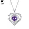 Heart Shape Rhinestone Pendant Necklace Women Copper Chain Fashion Jewelry 2025