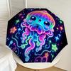 1pc Glowing Jellyfish Cosmic Art Umbrella with Plastic Handle,Suitable for All Seasons Home Travel Outdoor UmbrellaDD194
