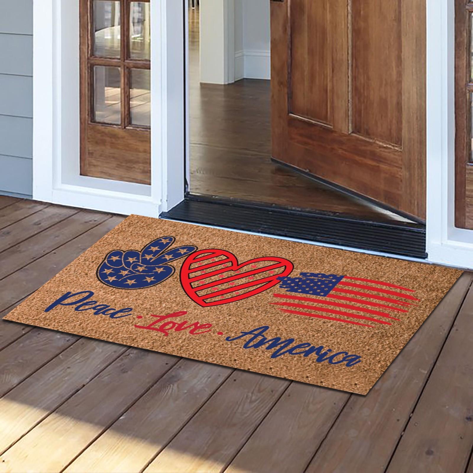 

5 X 8 Area Rug In Doormat 4 Of July Independence Day Non Slip Bath Rugs Us Flag Floor Mat Entrance Front Cotton Fleece Blanket One Size