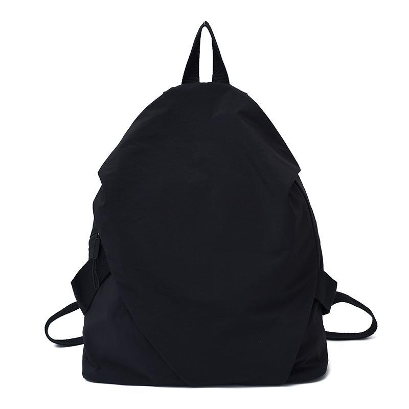Schoolbag High-value backpack Women's simple solid color casual versatile backpack Light commuter travel bag Male college student schoolbag