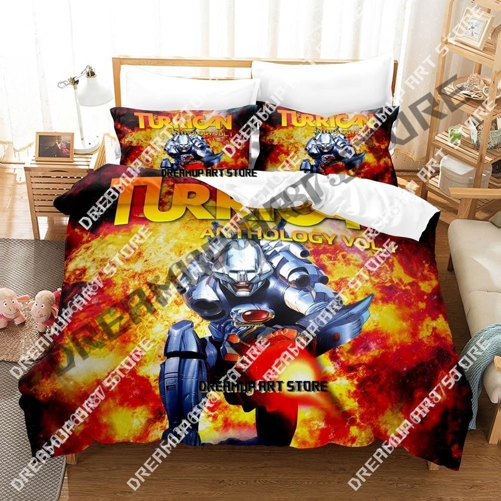 3D Print Game Turrican Bedding Set Single Twin Full Queen King Size Bed Set Adult Kid Bedroom Duvetcover Sets 3D Anime Bed Sheet