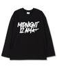 MIDNIGHT12AM Starpoint Oversized Long Sleeve T-Shirt Black (Ribbed Cuffs Selectable)