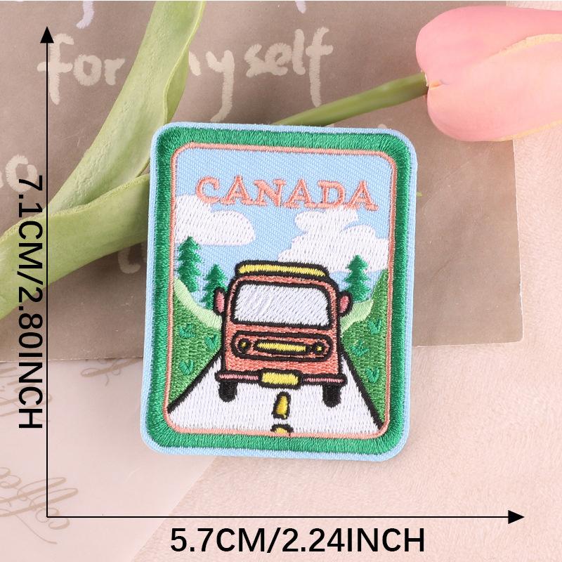 Patchs thermocollants DIY Patchs brodés de voyage en plein air pour vêtements Patchs d'aventure dans la nature sur vêtements Applique Appareil photo Chaussures Sacs Badges 5.7x7.1cm