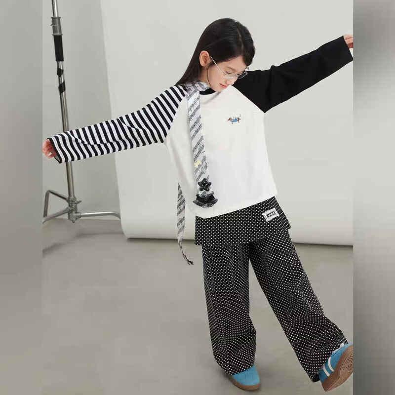 LUSON Girls' Stylish Raglan Long Sleeve T-Shirt