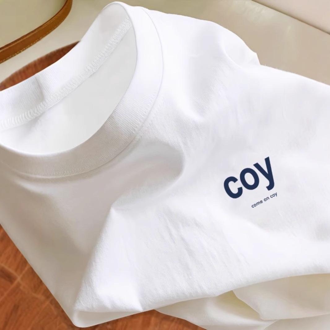 

Women s European Style White Cotton T-Shirt - 2025 Summer Short Sleeve Trendy Top XL