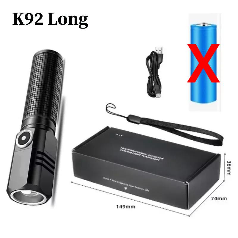 Super Bright XHP50 Mini LED Flashlight USB Rechargeable Zoom Aluminum Alloy Flashlight for Outdoor Camping Fishing