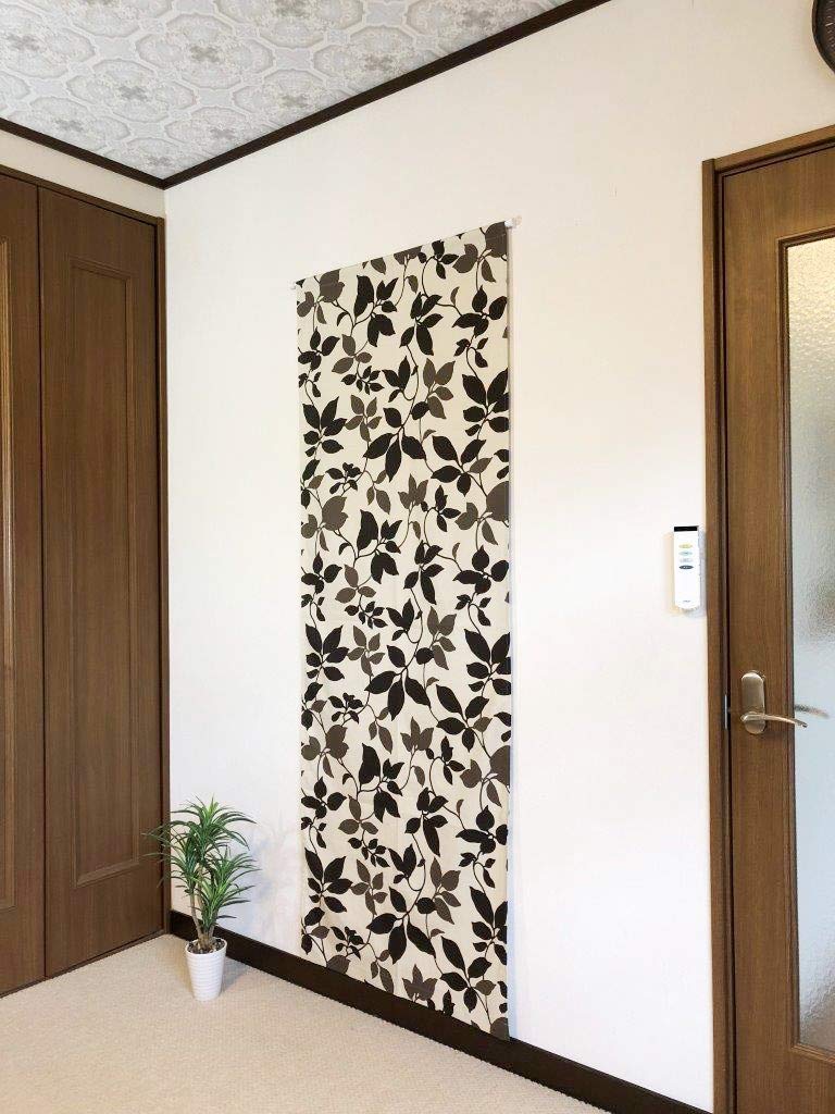 Panel Long Room Privacy Noren Improves Heating and Cooling Stylish Wall Hanging Nordic Leaf Pattern x 195 Curtain, Screen, Divider, Partition, Screen,