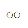 Three-dimensional semicircular ring earrings earrings full of small diamonds retro light luxury fashion love personalized design high-end earrings