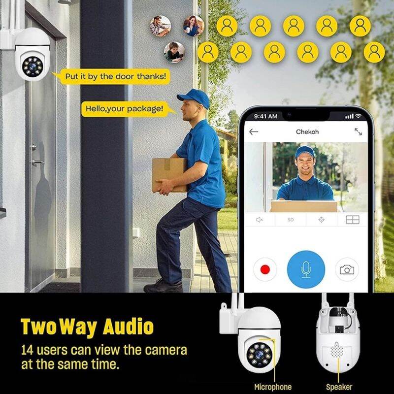 [BUY 1 TAKE 1]A7 PRO CCTV camera connect to cellphone CCTV Camera No Needed WIFI 8MP Two-Way Voice IP66 360° rotation CCTV Camera No Need Internet