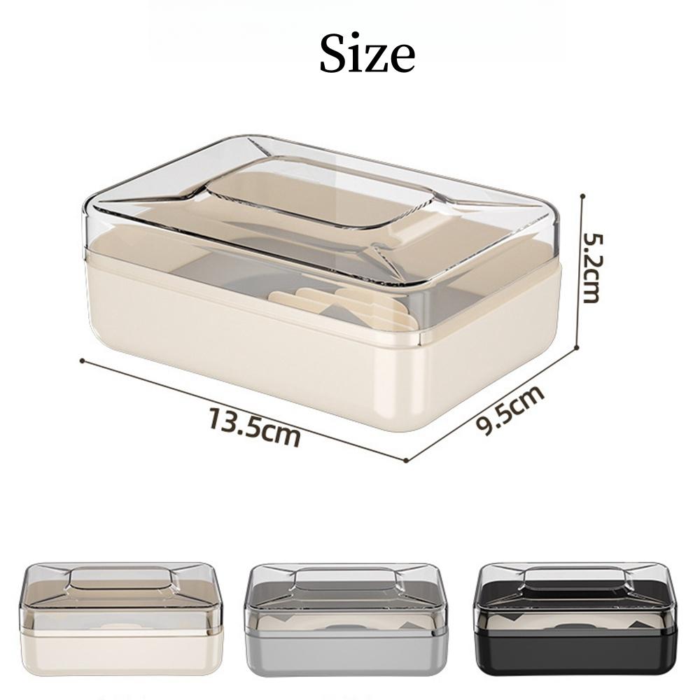 Bathroom Waterproof Soap Box Travel Portable Countertop Soap Box Creative Transparent Plastic Soap Storage Box With Lid Case