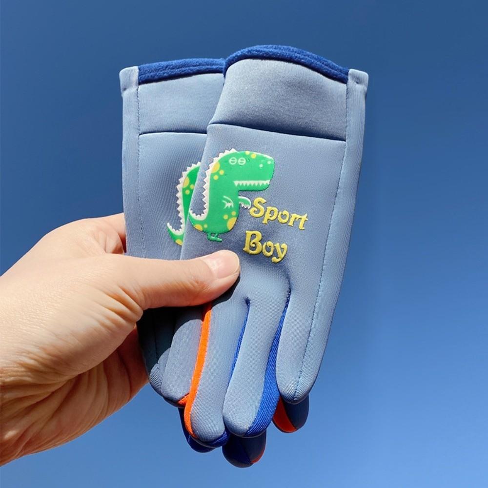 Dinosaur Pattern Children's Mittens Windproof Kids Cycling Gloves Winter Activities
