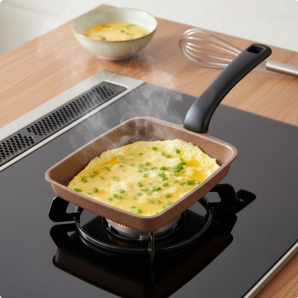 Padella Giapponese per Omelette Arrotolata Non Gres Rivestimento in Pietra per