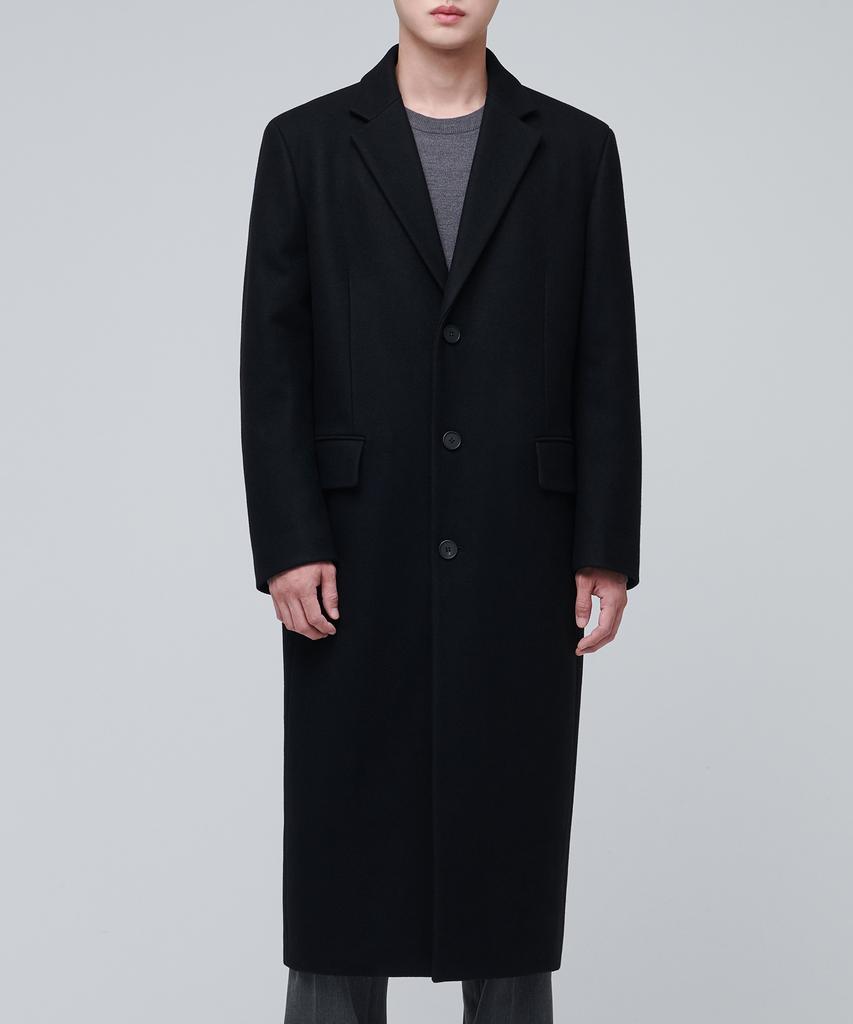 Musinsa Standard Mtr Daddy Shoulder Single Long Coat [Black]