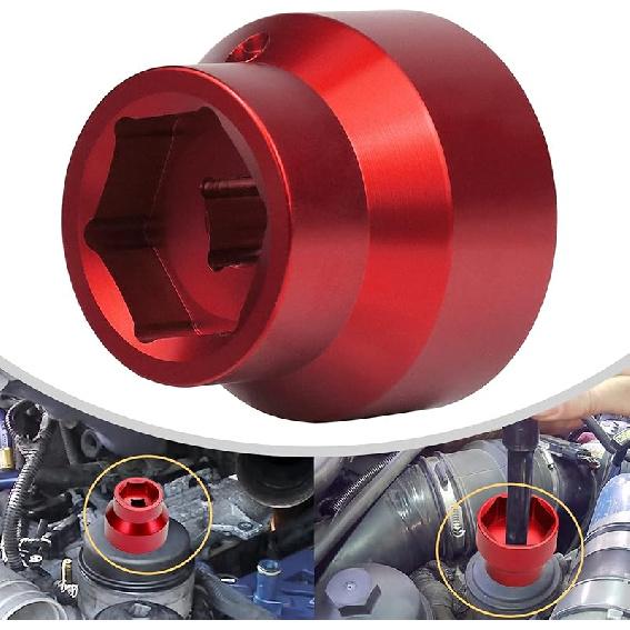 Oil Filter Socket 24mm / 36mm Reversible Fuel Filter Cap Remover and taller Assistant Compatible with 6.0L / 6.4L Ford Powerstroke Diesel