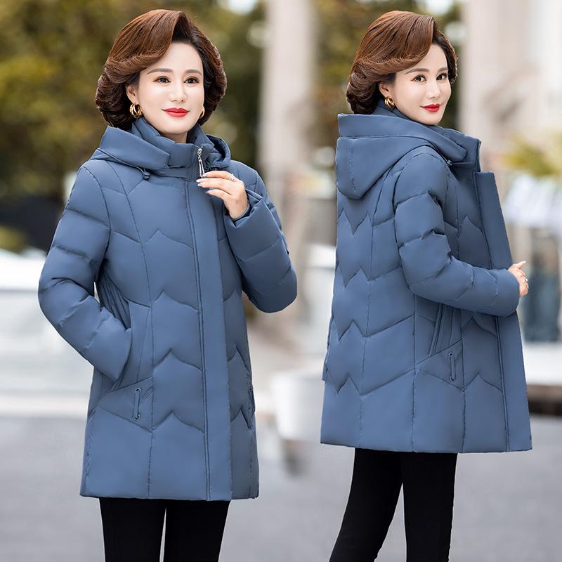 Women's Winter Thickened White Duck Down Cotton-padded Jacket for The Elderly