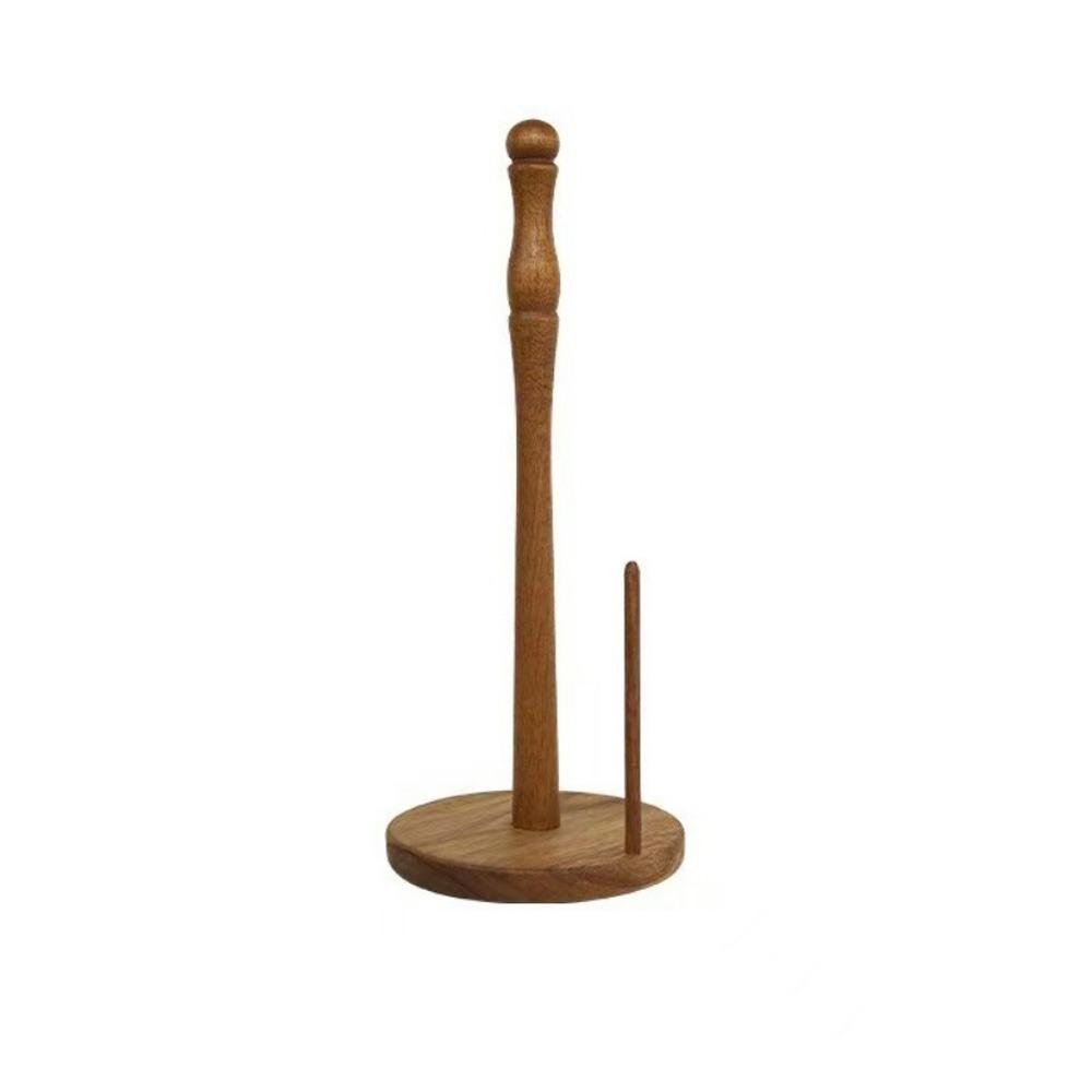 

Freestanding Wooden Paper Towel Holder Anti-Skid Stable Vertical Tissue Stand Space Saving Roll Paper Holder Restaurant