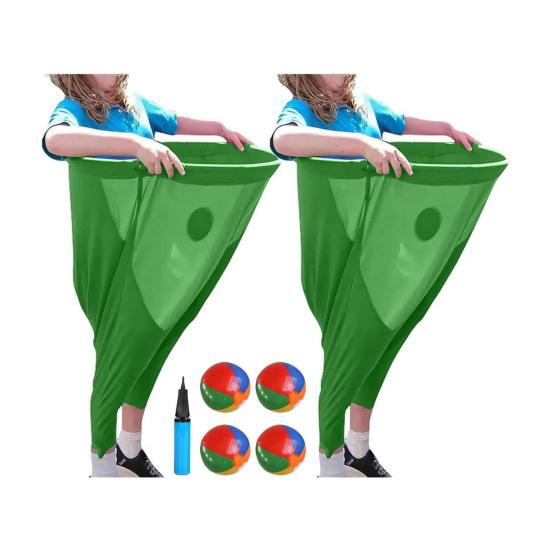 Granny Pants Outdoor Yard Game Inflatable Ball Relay Set with Giant Stretchy Pants Balls And Pump Backyard Field Recreational