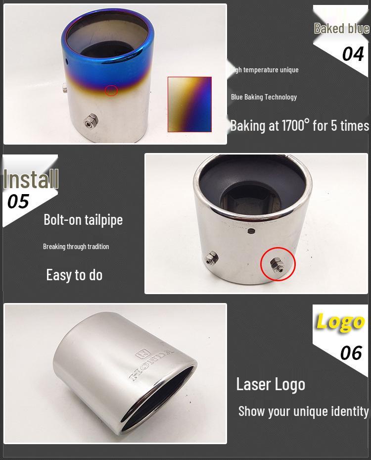 08-13 Accord Car Muffler Tailpipe with Logo