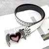 Double Hole Eyelet Grommet Gothic Waistband Trendy PU Leather Waistband Vintage Buckle Waist Belt