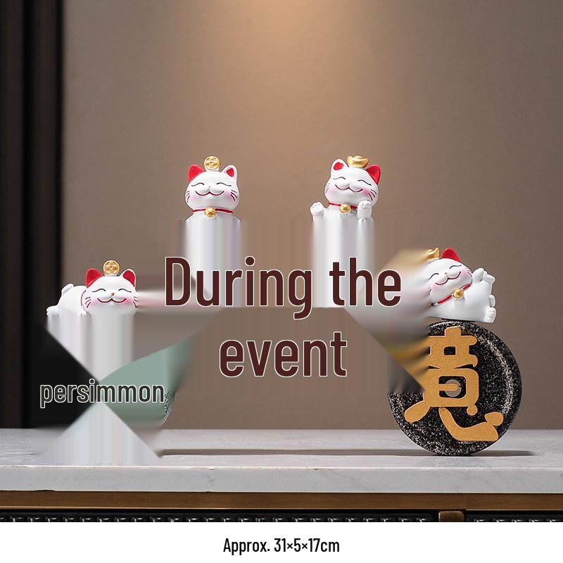 

Peaceful Joy Lucky Cat Ornament for Living Room, Wine Cabinet, TV Stand, or Entry Table – Ideal New Home Gift