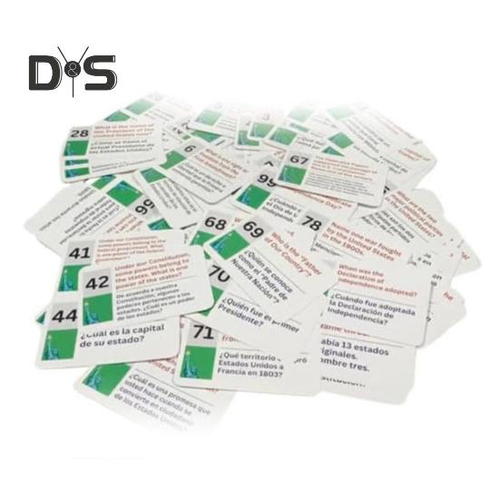 NOI. Carte Flash di Cittadinanza Guida allo Studio per la Naturalizzazione con 100 Domande e Risposte di Educazione Civica degli Stati Uniti Set di Studio Bilingue Inglese/Spagnolo per Educazione Civica degli Stati Uniti
