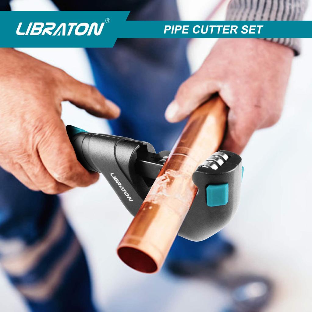 LIBRATON Pipe Cutting Capacity Tube Cutter for Stainless Comes with HSS Deburring Compatible with Copper Aluminum Thin Wall Stainless Steel Thick Wall