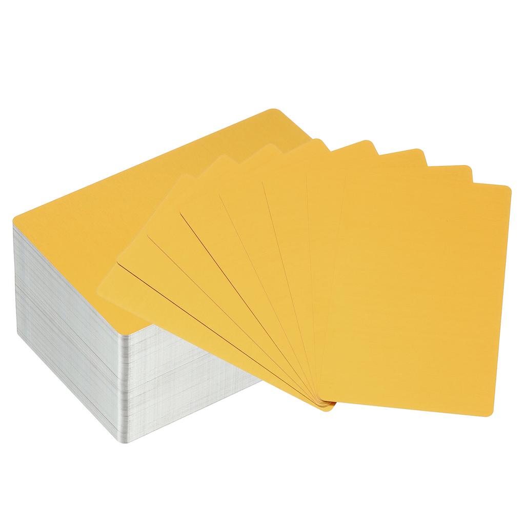 100/200/300Pcs Blank Metal Business Cards 0.21mm Thick 3.4x2.1 Inch Aluminum Laser Engrave Printable Name Card for Custom DIY
