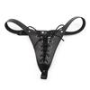 Leather Panties Sex Toys For Woman Chastity Vagina Tied Bondage Panty Queen Thong Underwear Adjust G-Strings Knicker Slave Lingi