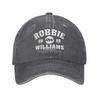 Robbie Williams Live Concert Men Women Baseball Cap RW Singer Distressed Washed Hat Outdoor Workouts Adjustable Snapback