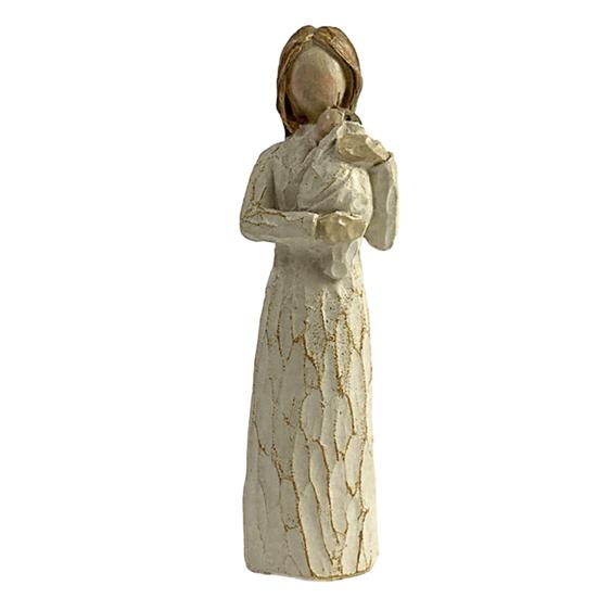 Mother Daughter Figurine, Hand-Carved Resin Memorial Statue, Mom Birthday Gift from Daughter, Sentimental Birthday Gift for Mother, Sculpture Keepsake