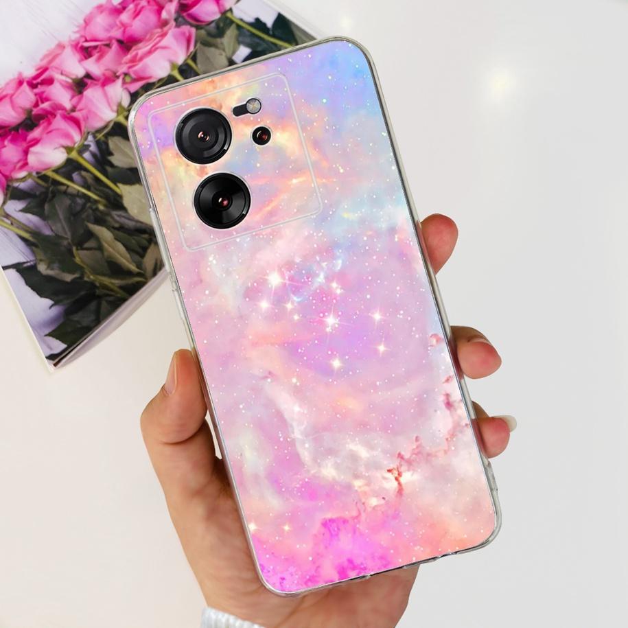 For Xiaomi 13T Pro Case Fashion Flowers Shockproof Soft Silicon Protector Clear Coque For Xiaomi 13T Phone Cases Mi 13TPro Funda