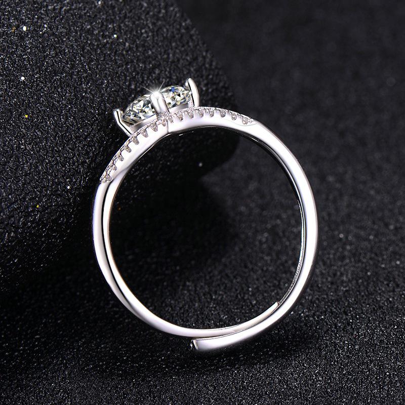 1 Carat D Color Moissanite & 925 Sterling Silver Women's Engagement Ring