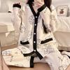 Autumn and Winter New Maternity Pajamas Home Wear Suit Thickened Postpartum Air Cotton Monthly Clothing Nursing Clothes Pajamas